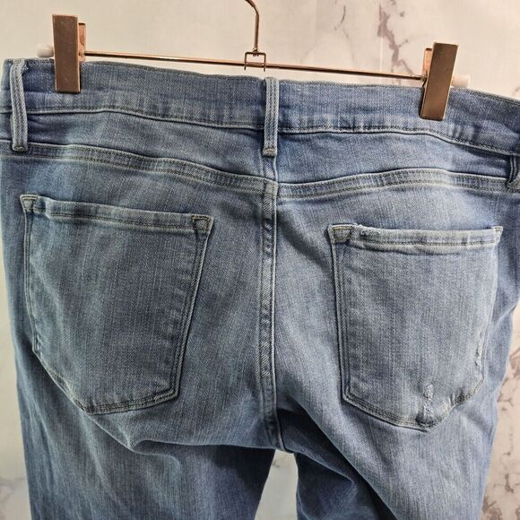 Frame Jeans Womens 28 Le Garcon Denim Mid Rise Light Wash Overturn Skinny Boy - Picture 6 of 12